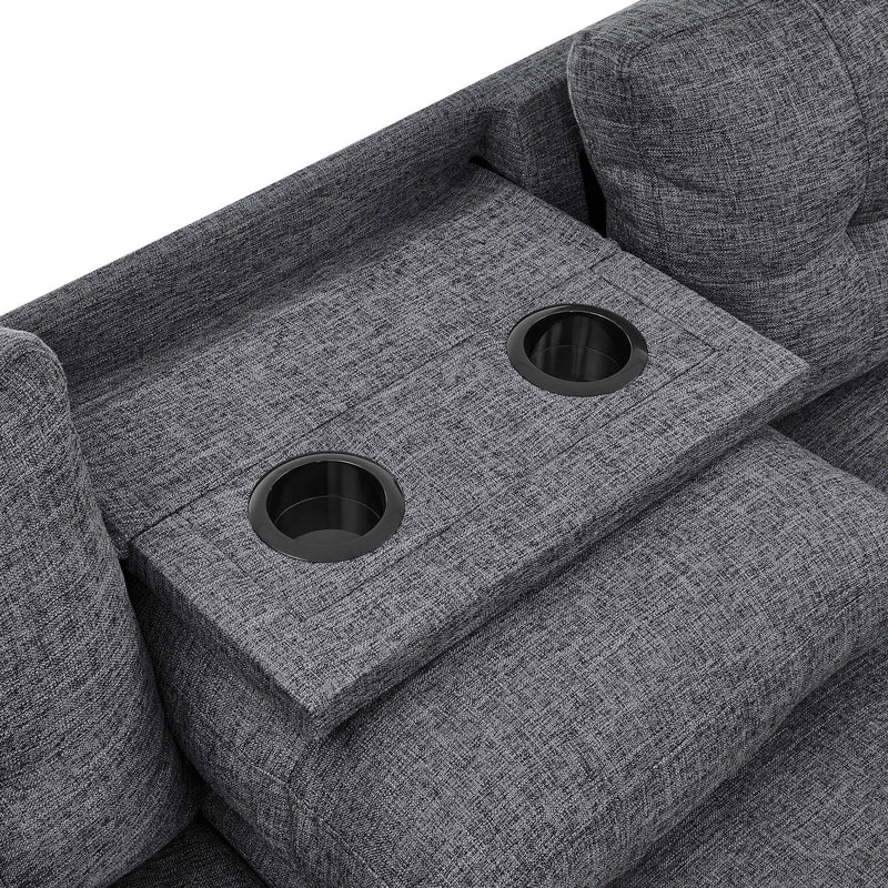 Camden - Power Sectional Sofa With Storage Ottoman And Built In Charging Ports - Gray by Unique Piece Furniture