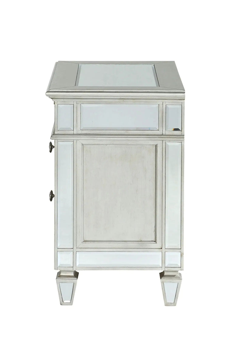 Varian - Mirrored Nightstand - Silver by Unique Piece Furniture
