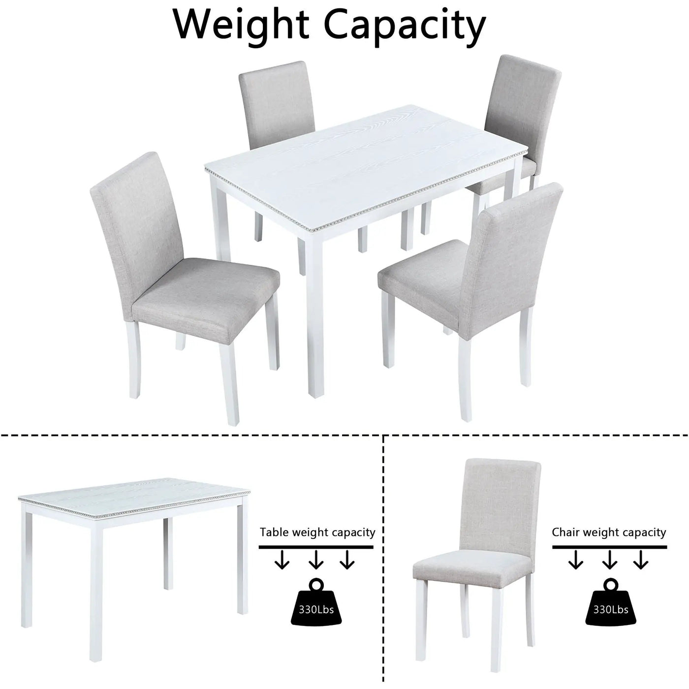 Dining Table Set With Crystal Decoration And Upholstered Chairs by HouseOfZazla