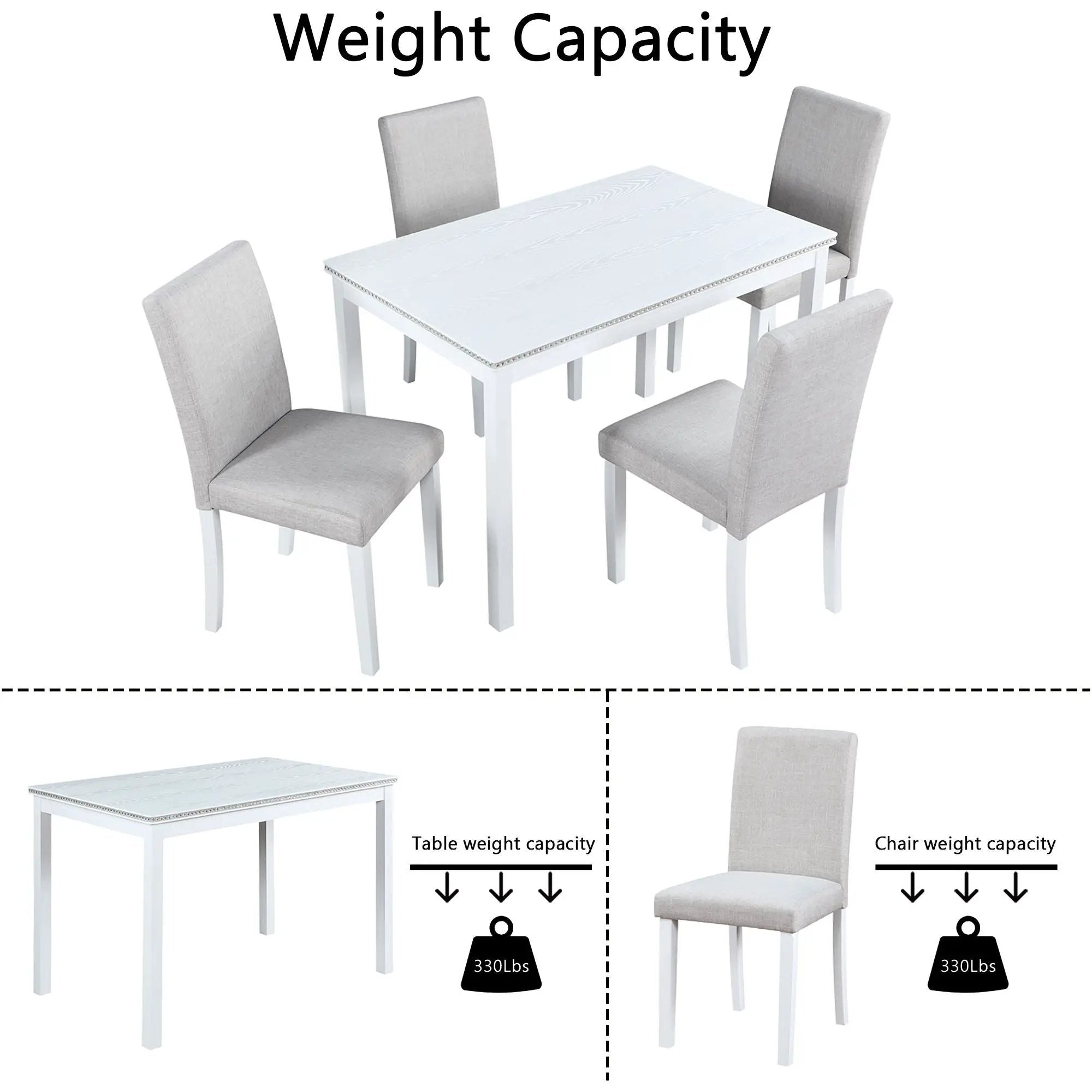 Dining Table Set With Crystal Decoration And Upholstered Chairs by Unique Piece Furniture