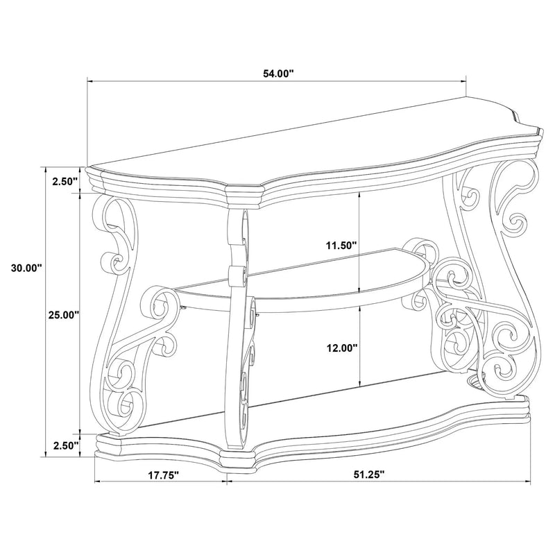 Gretta - Merlot 2 Shelf Sofa Console Table - Brown by HouseOfZazla