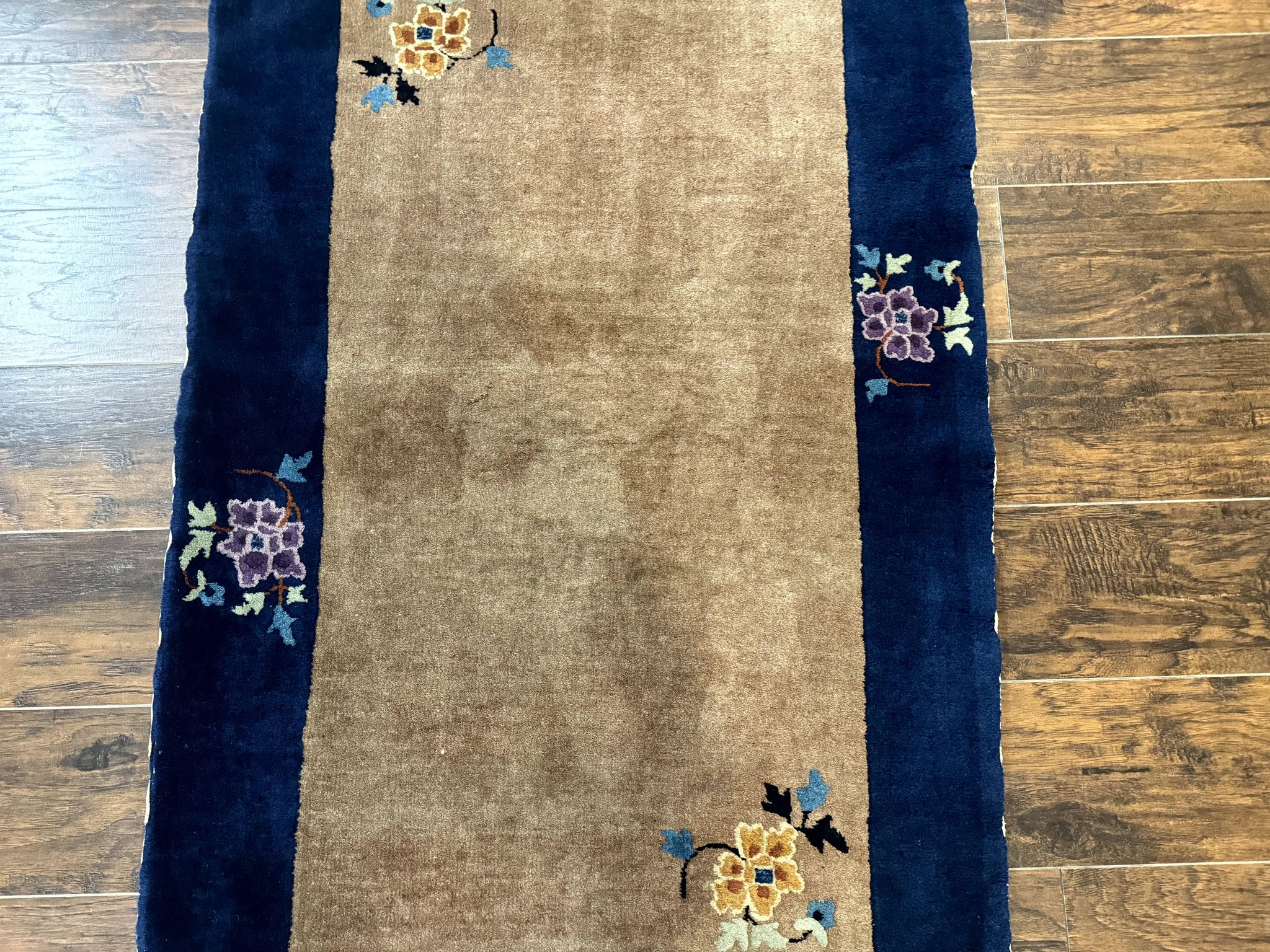 Chinese Rug 3x5, Antique Peking Art Deco Carpet, Simple Design by Jewel Rugs