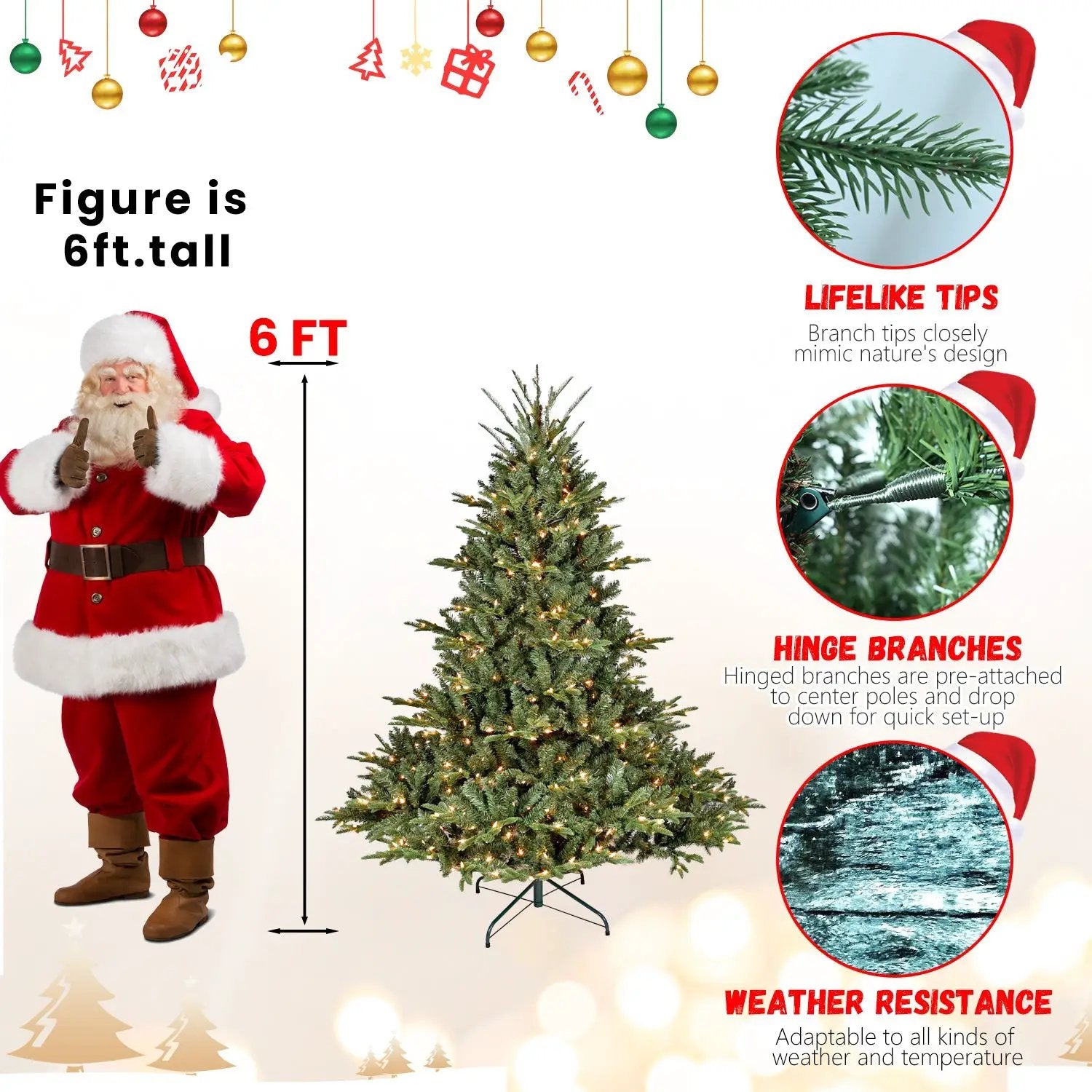 7FT Full-Shape Christmas Tree with 750 UL Lights by HouseOfZazla