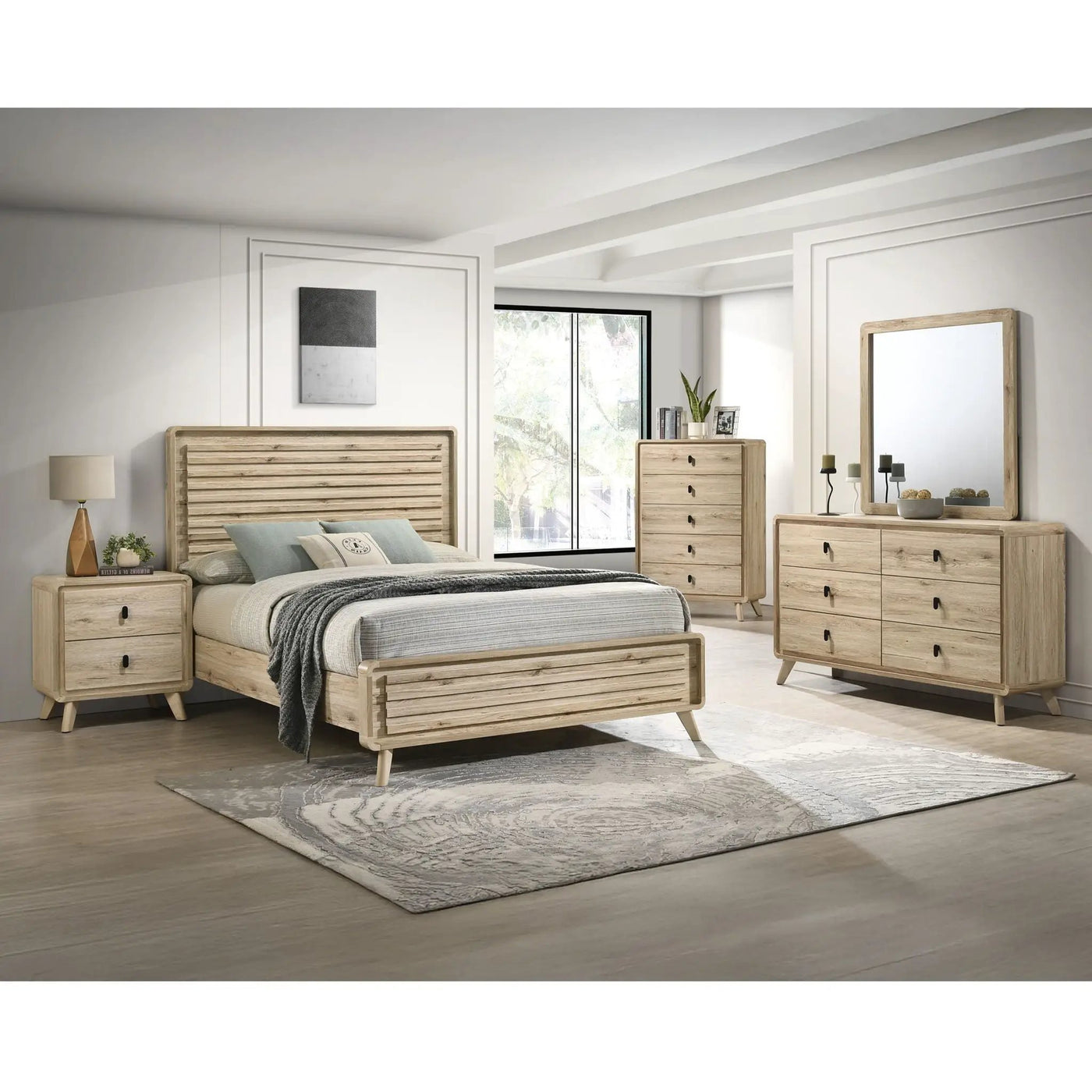 Panel Bed With Slatted Headboard And Footboard by Unique Piece Furniture