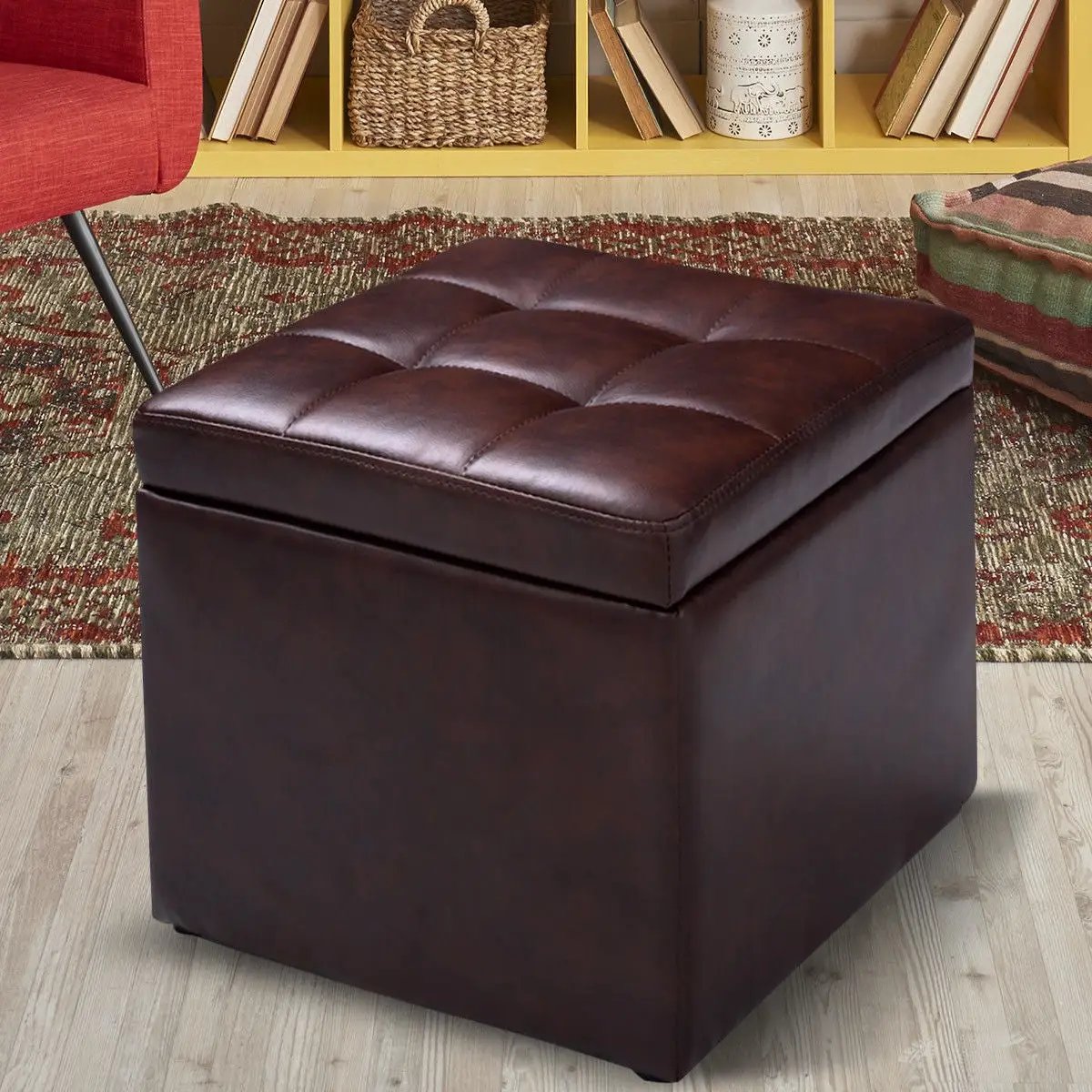 Foldable Cube Ottoman Pouffe Storage Seat, photo 2 of 16