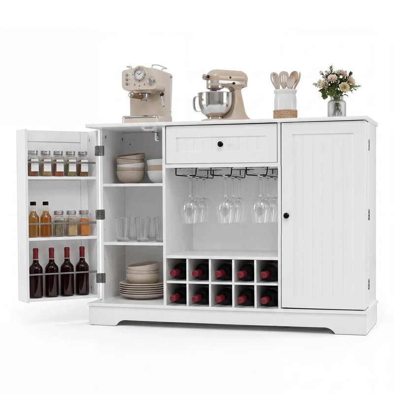 47.2 Inch Sideboard Cabinet with Wine Rack and Storage by DirectDeals