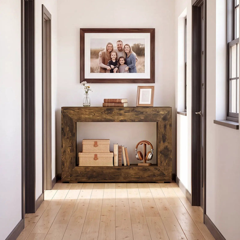 47" Farmhouse Console Table with 2-Tier Storage Shelf by DirectDeals