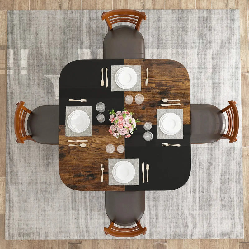 47.5 inch Modern Dining Table Square Kitchen Table with Mix-colored Tabletop by DirectDeals