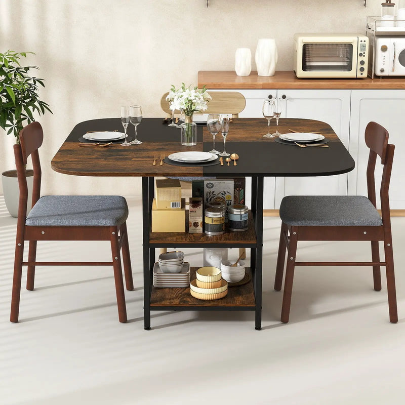 47.5 inch Modern Dining Table Square Kitchen Table with Mix-colored Tabletop by DirectDeals