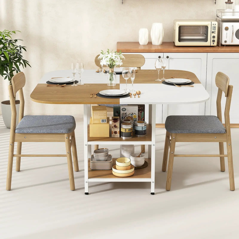 47.5 inch Modern Dining Table Square Kitchen Table with Mix-colored Tabletop by DirectDeals