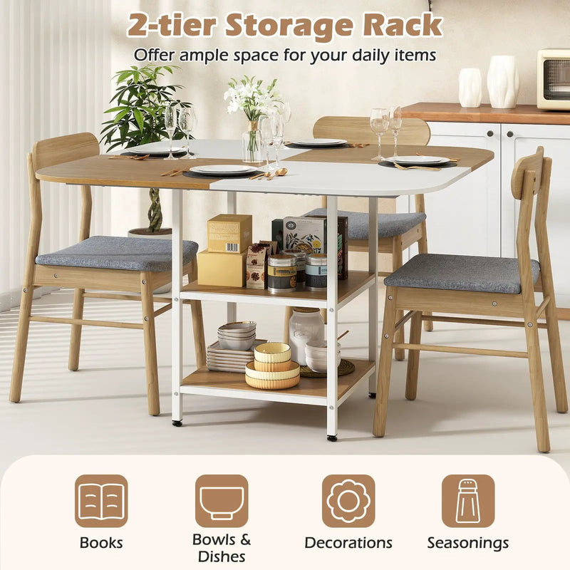 47.5 inch Modern Dining Table Square Kitchen Table with Mix-colored Tabletop by DirectDeals