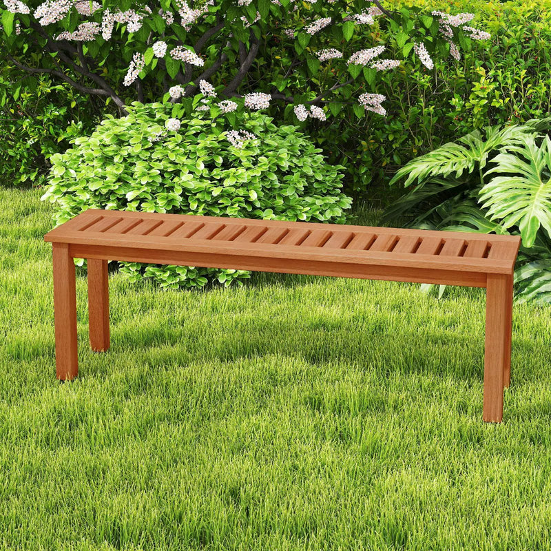 47 Inch Patio Wood Bench with Slatted Seat 2-Person by DirectDeals