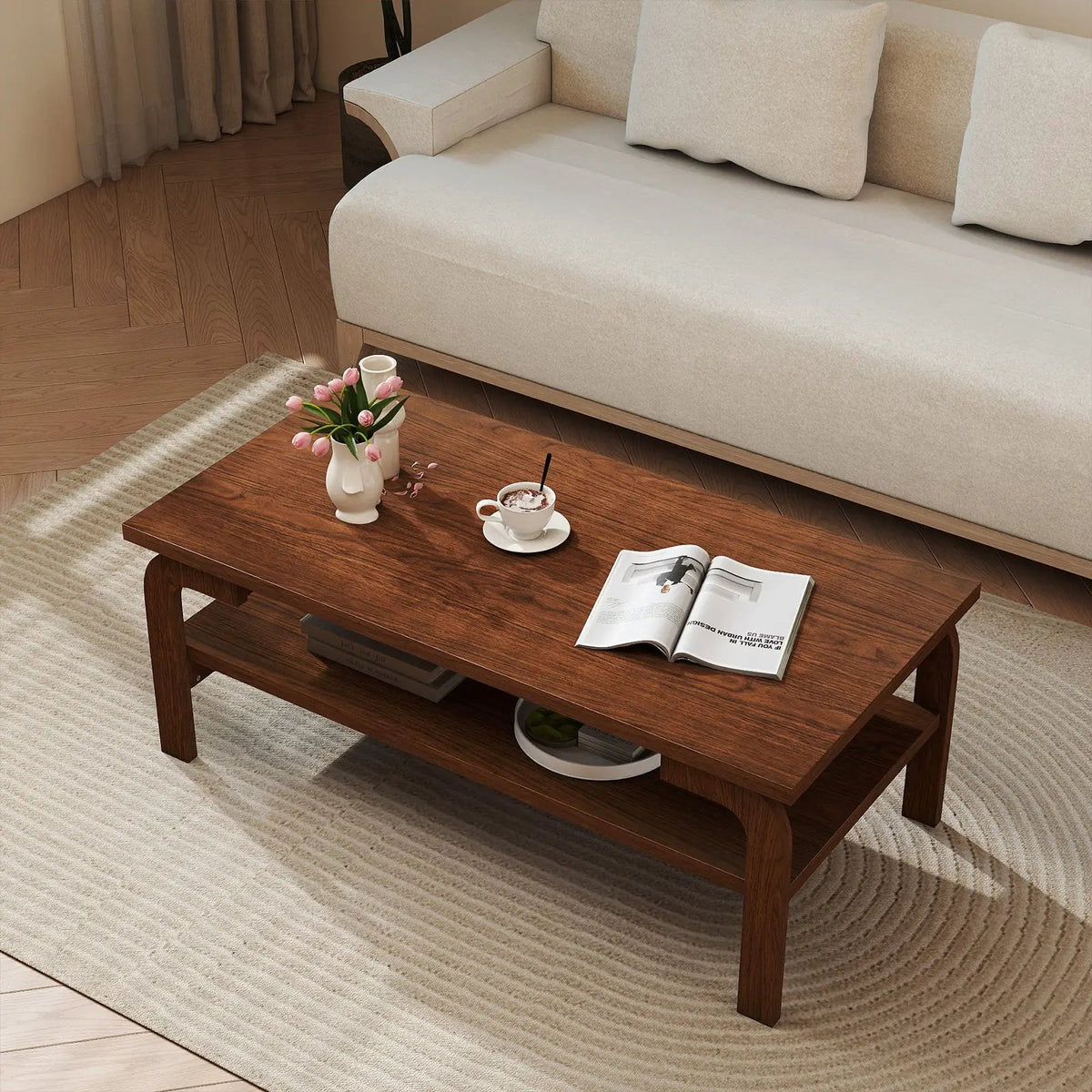 47 Inches Accent Rectangular Coffee Table for Living Room, photo 9 of 9