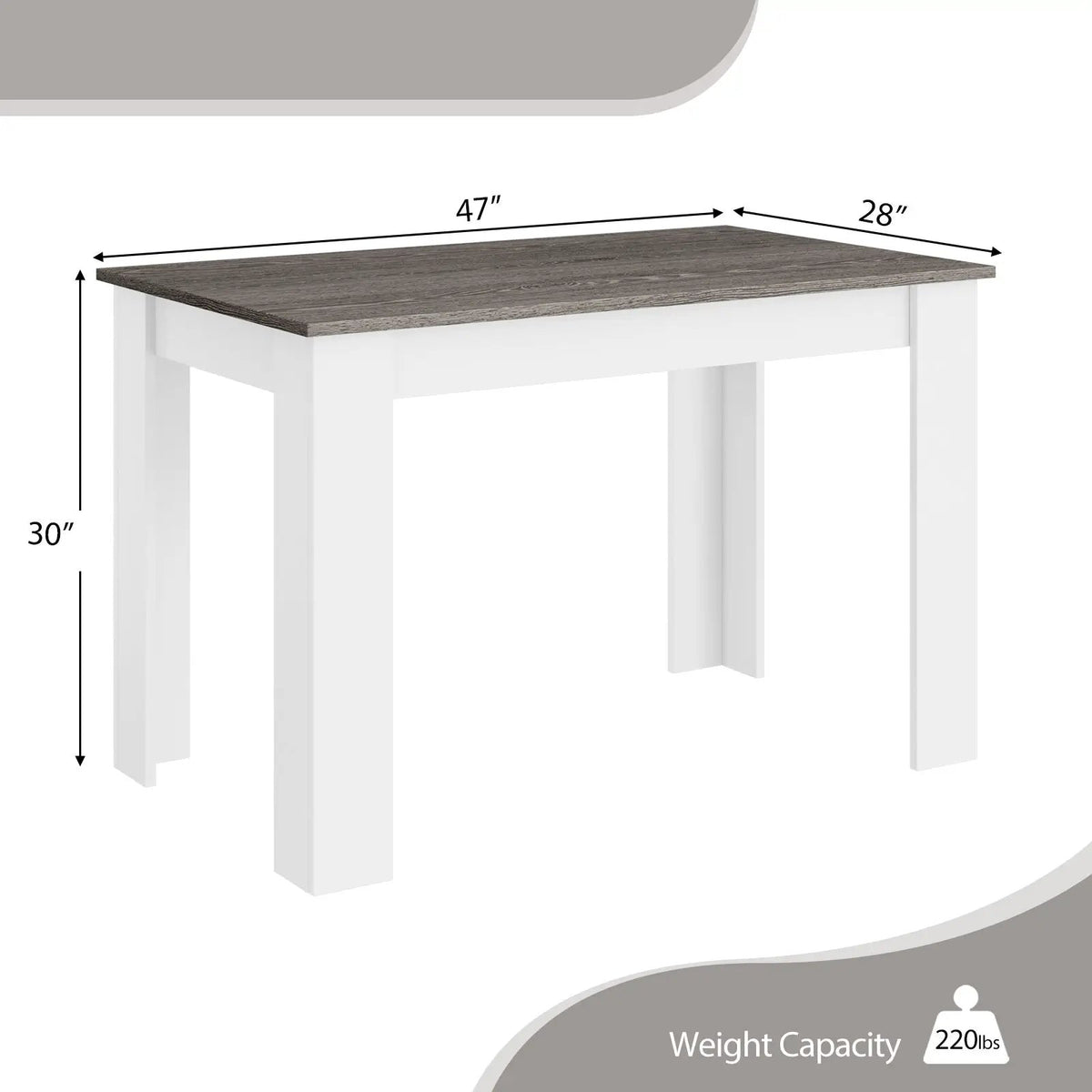 47 Inches Dining Table for Kitchen and Dining Room by DirectDeals