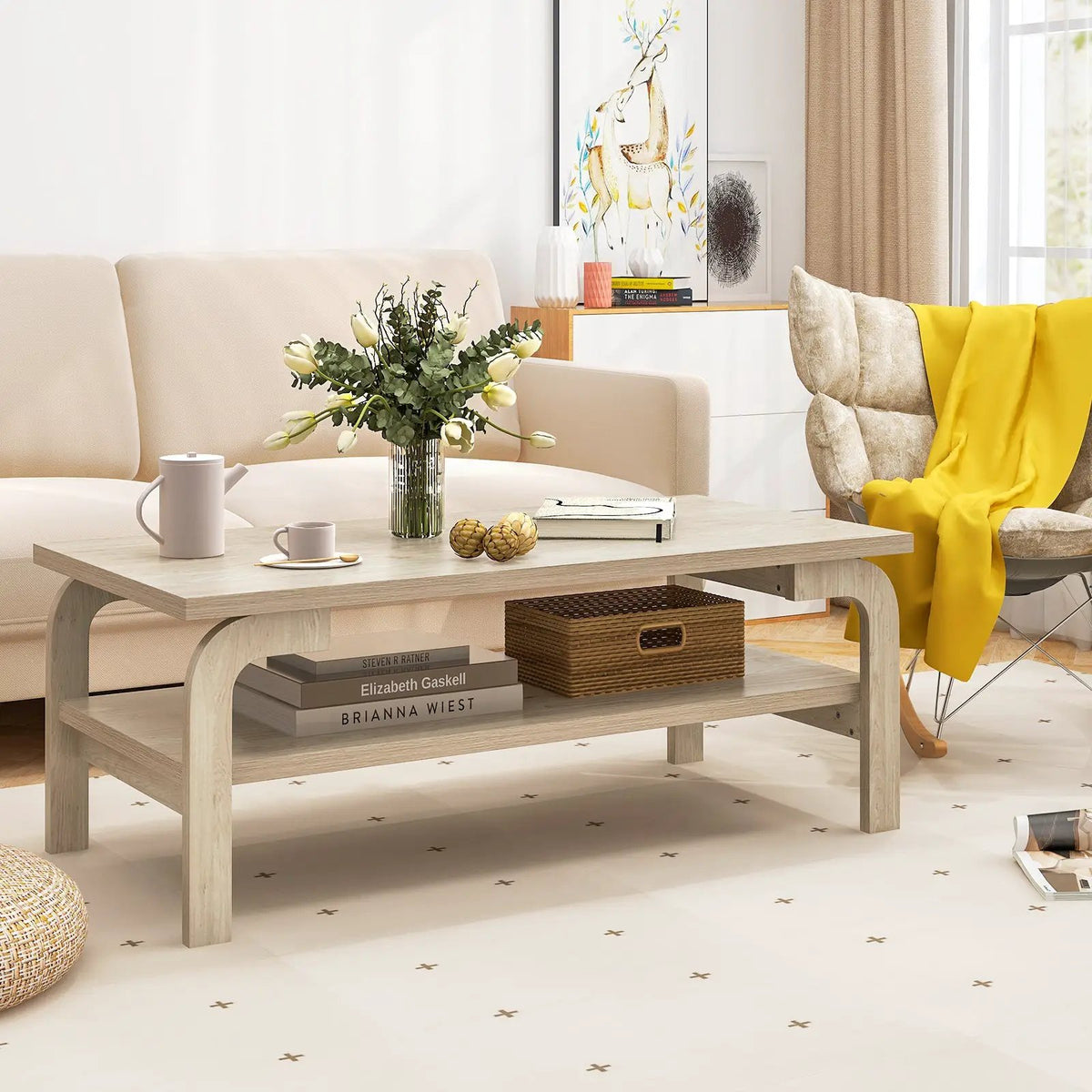 47 Inches Accent Rectangular Coffee Table for Living Room, photo 5 of 9