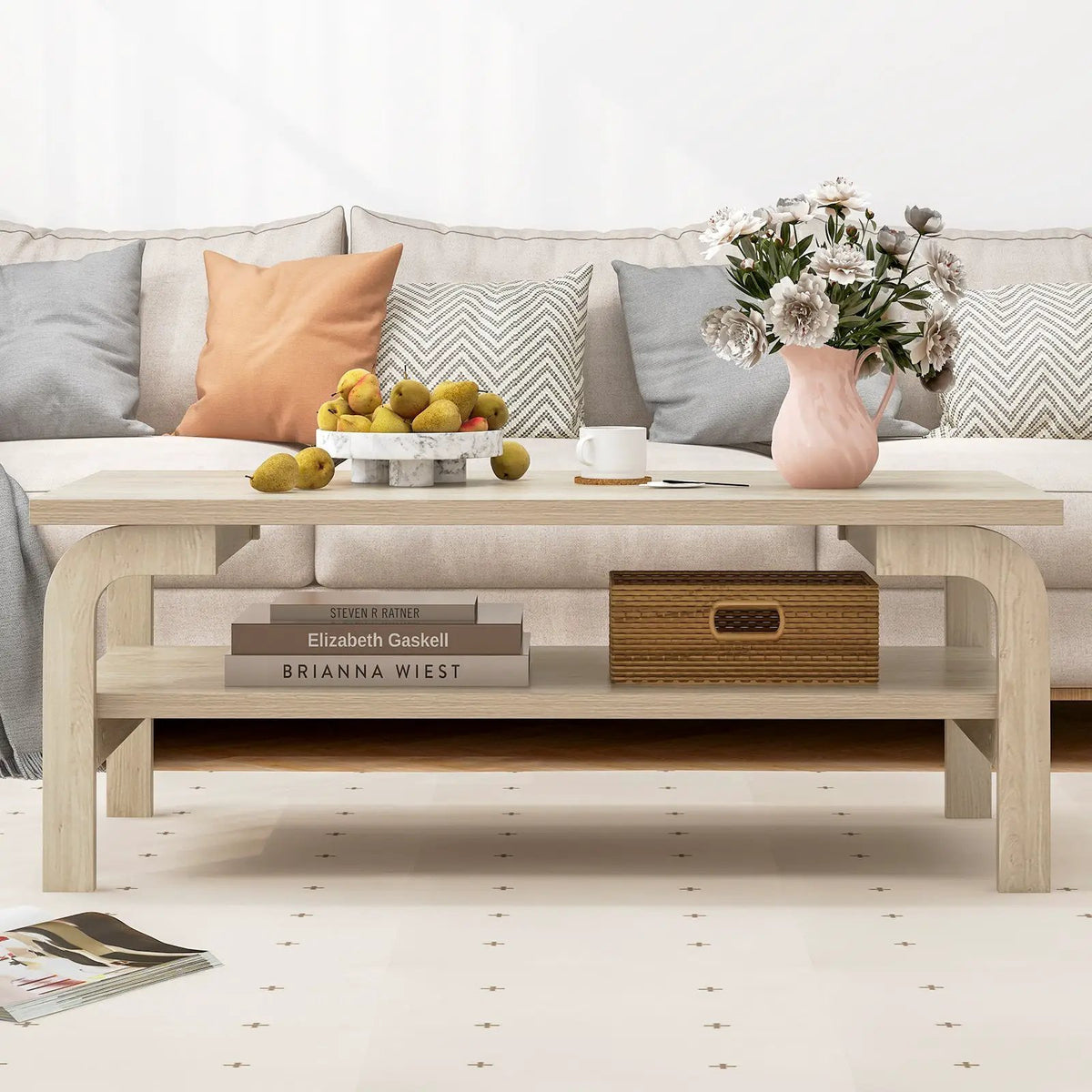47 Inches Accent Rectangular Coffee Table for Living Room, photo 6 of 9