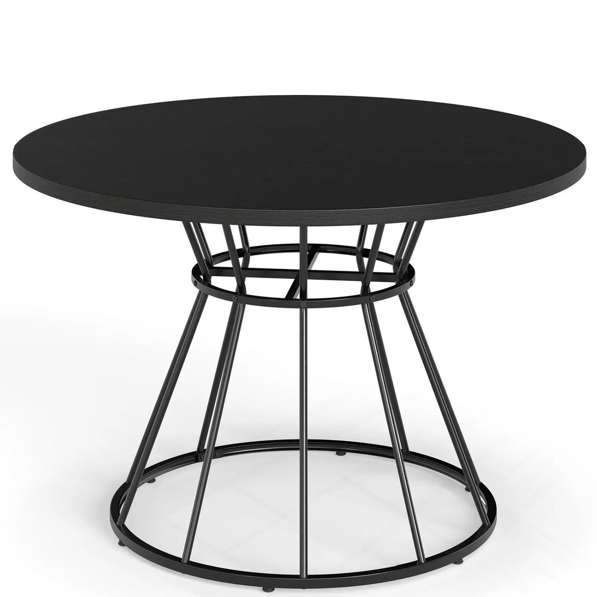 47 Inches Round Dining Table for 4 Farmhouse Kitchen Table with Wooden Tabletop, photo 19 of 24