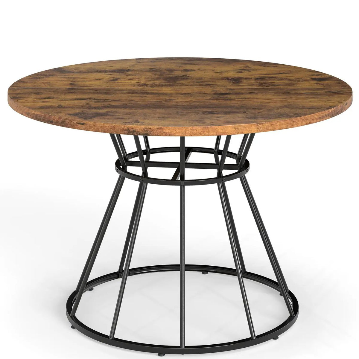 47 Inches Round Dining Table for 4 Farmhouse Kitchen Table with Wooden Tabletop, photo 2 of 24
