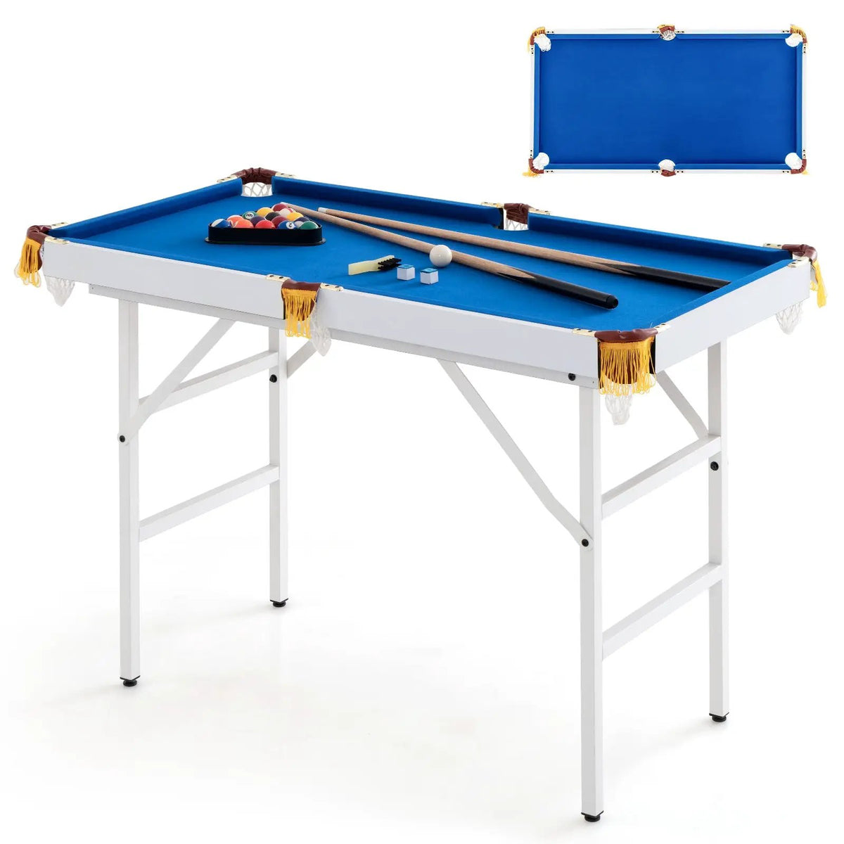 47 Inch Folding Billiard Table with Cues and Brush Chalk, photo 4 of 9