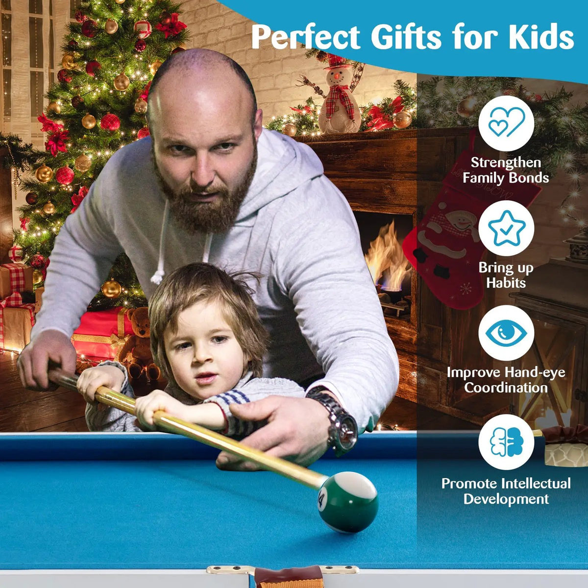 47 Inch Folding Billiard Table with Cues and Brush Chalk, photo 6 of 9