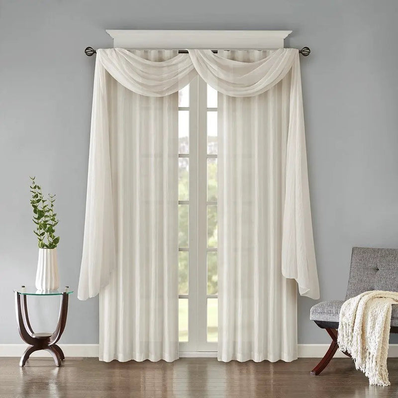 Solid Crushed Curtain Panel Pair (2 Pcs Window Panels) by HouseOfZazla