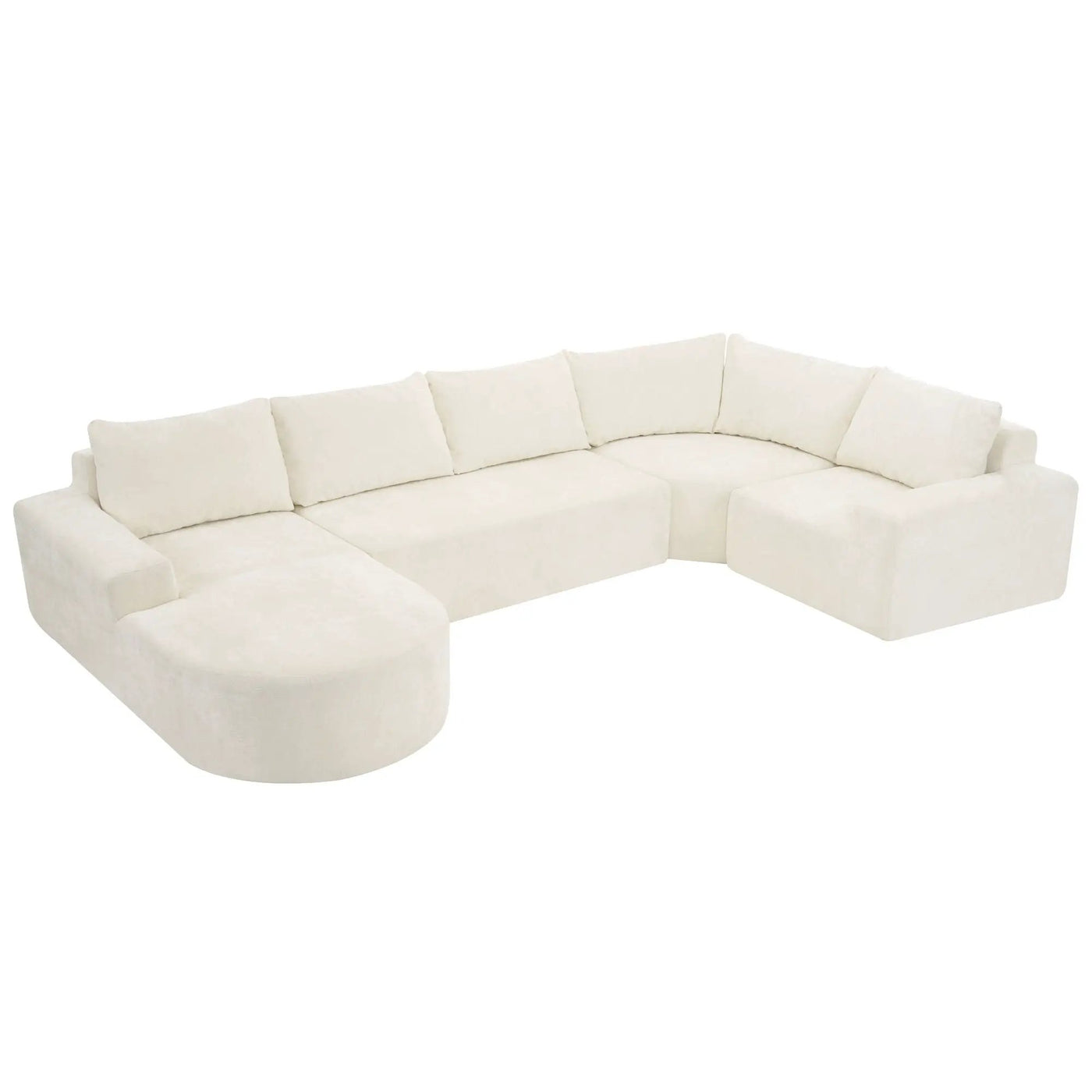 U-Shaped Oversized Modular Cloud Sectional Sofa With Deep Seat For Living Room by HouseOfZazla