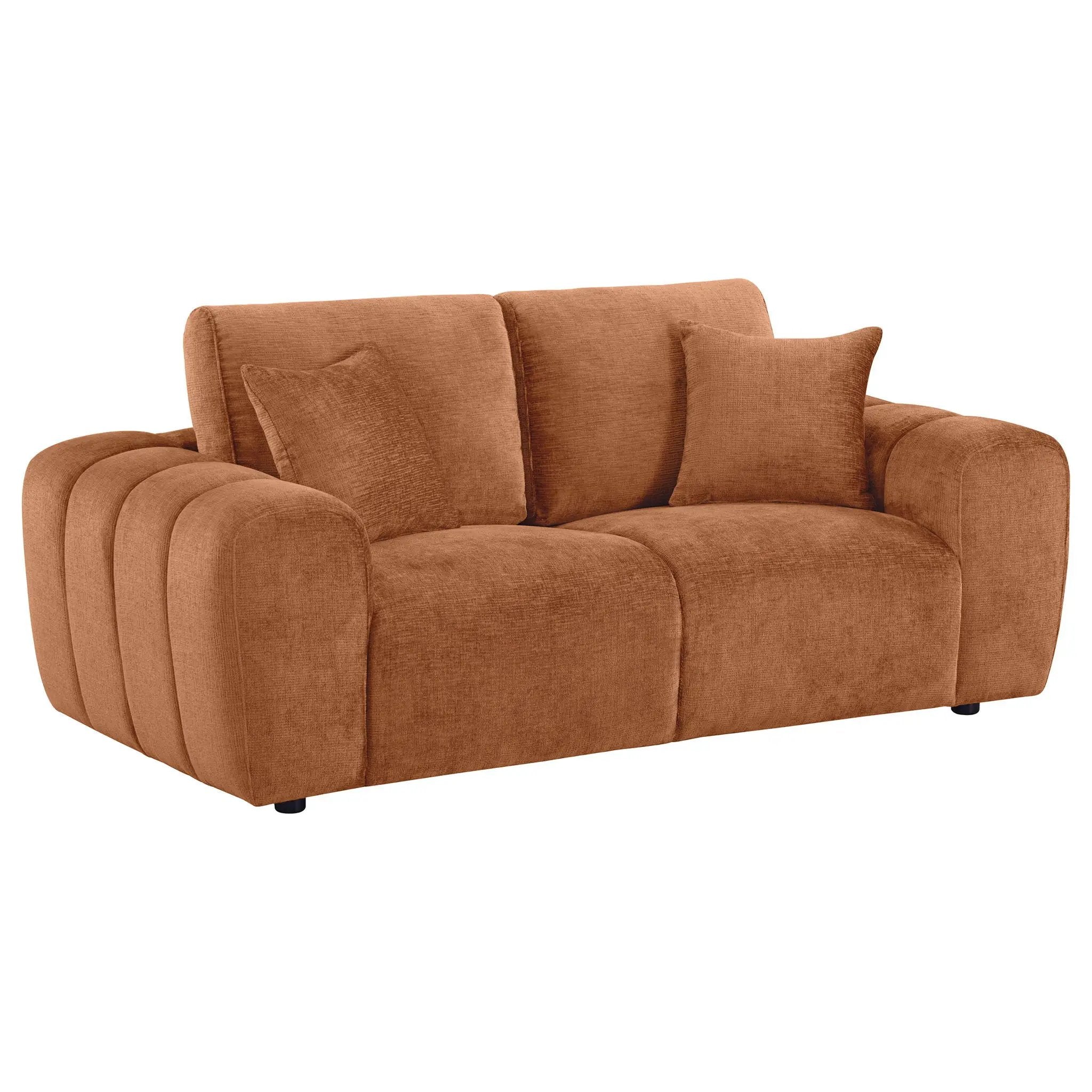 Burnett 4-piece Chenille Upholstered Sofa Set Burnt Orange by Unique Piece Furniture