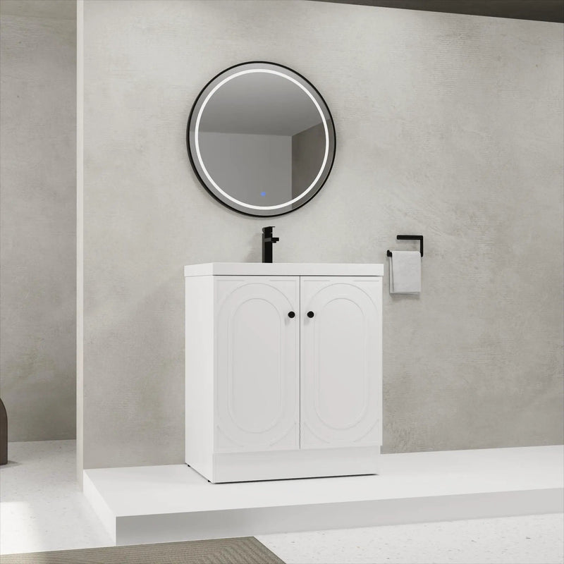 Contemporary Freestanding Bathroom Vanity With Resin Sink & Soft-Close Cabinet Doors by HouseOfZazla