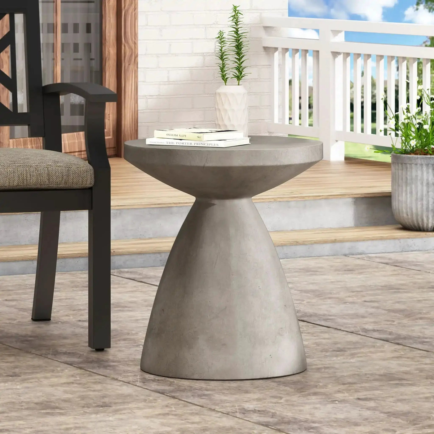 Outdoor / Indoor Lightweight Concrete Side Table by HouseOfZazla