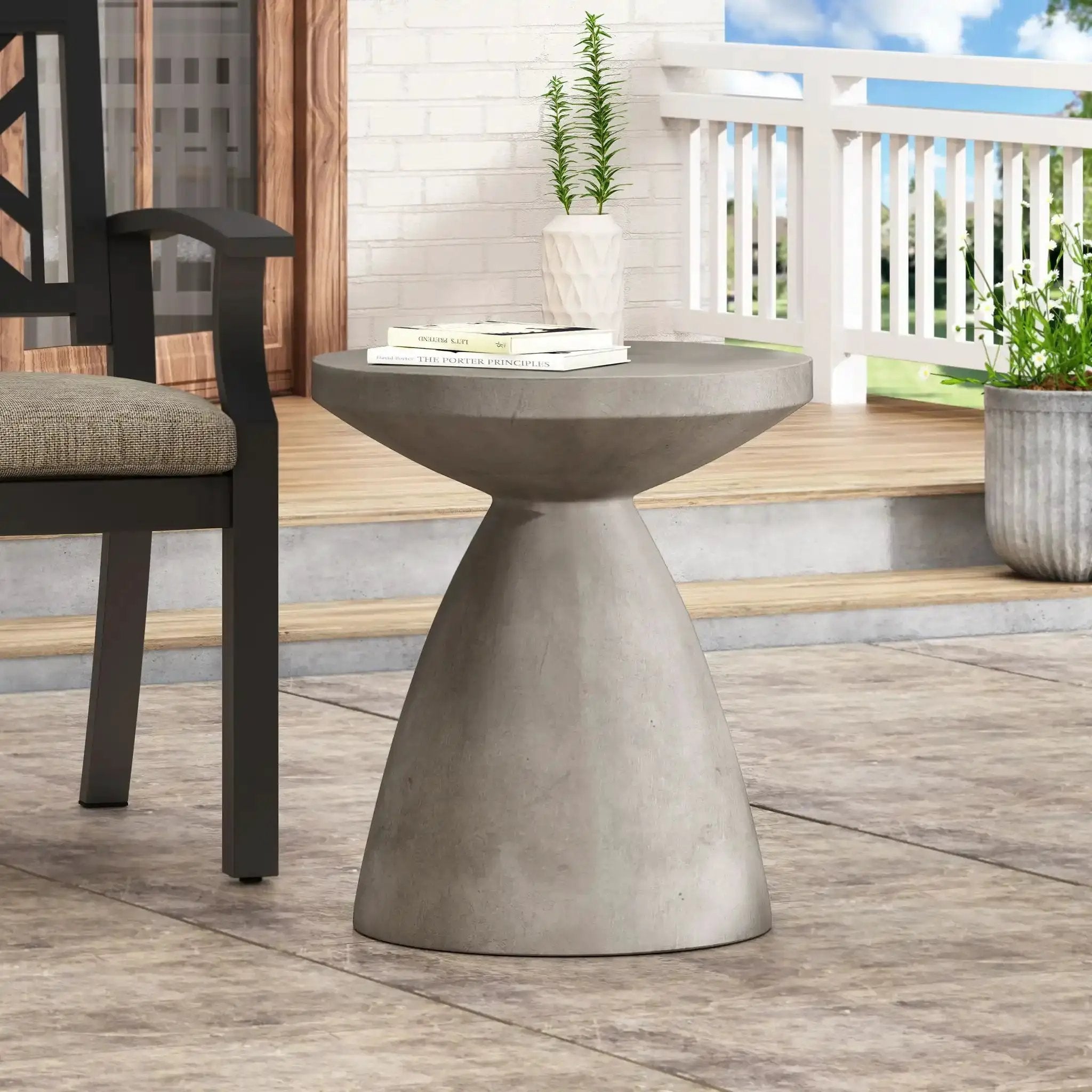Outdoor / Indoor Lightweight Concrete Side Table by HouseOfZazla