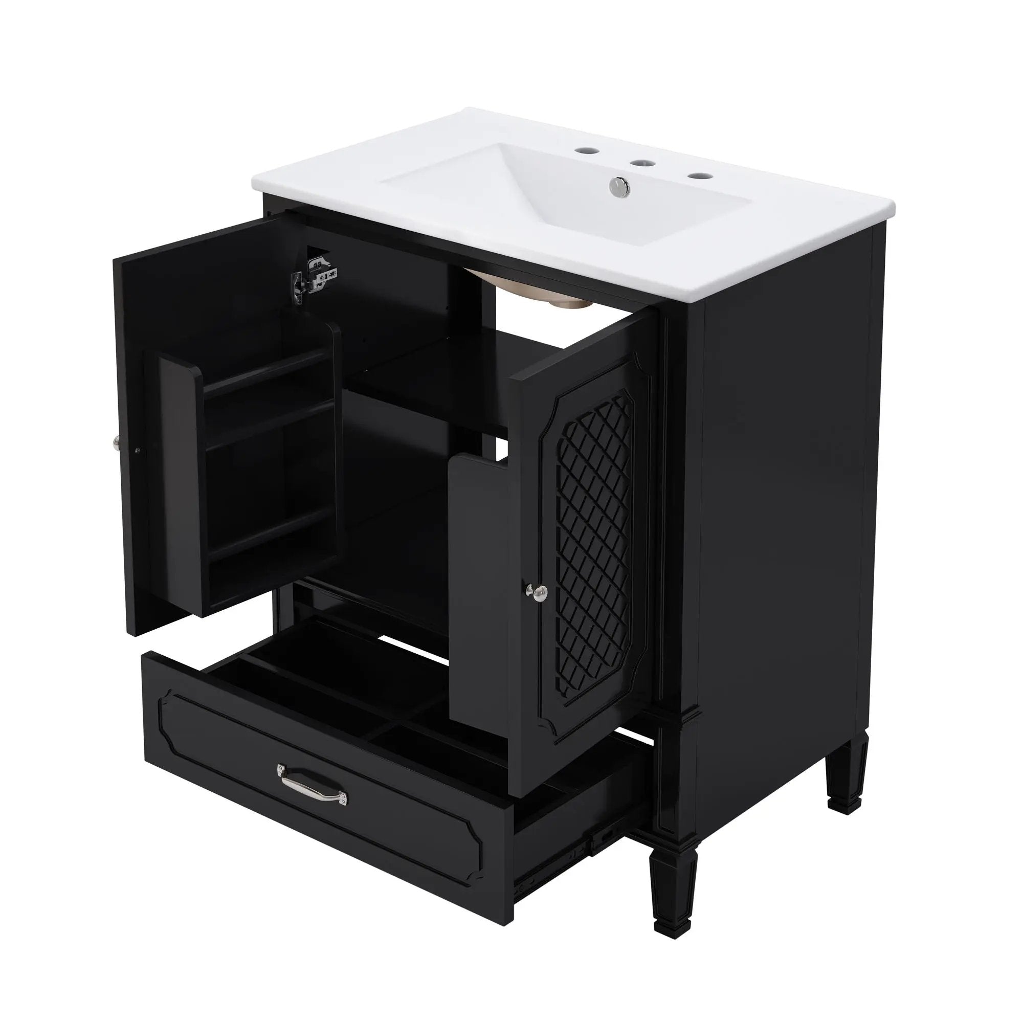 Bathroom Vanity With Sink, Soft Closing Door, Multi Functional Storage by HouseOfZazla