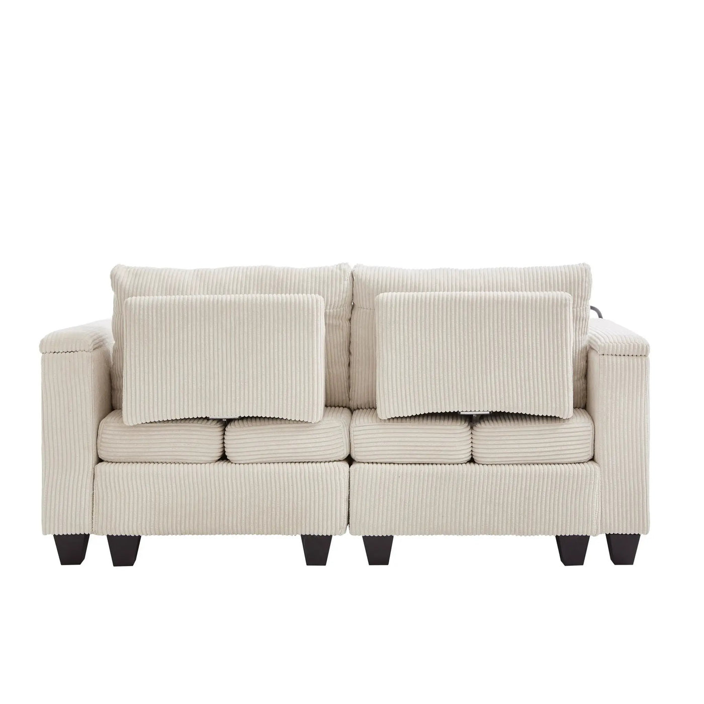 Convertible Chaise Lounge Sofa Chair With USB Ports, Cup Holders, Phone Holder And Storage by HouseOfZazla