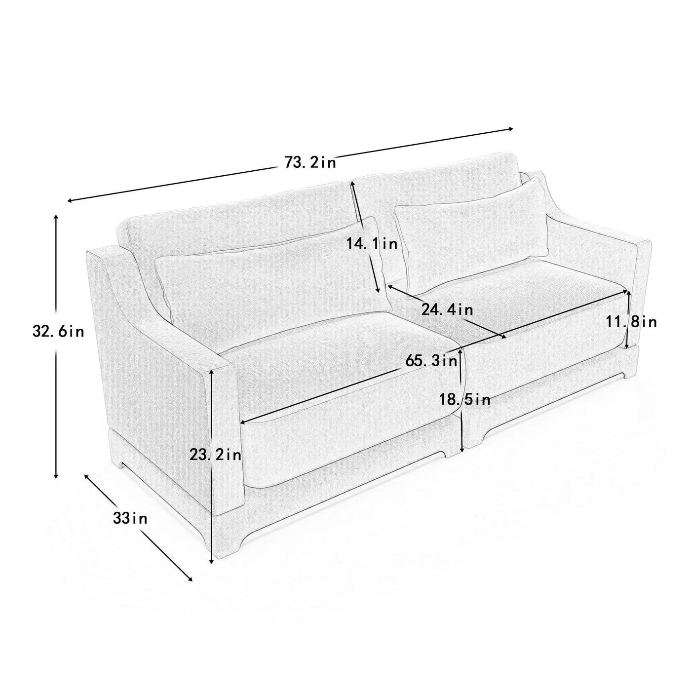 Elegant Sofa With Ergonomic Design And Lumbar Pillows by Unique Piece Furniture