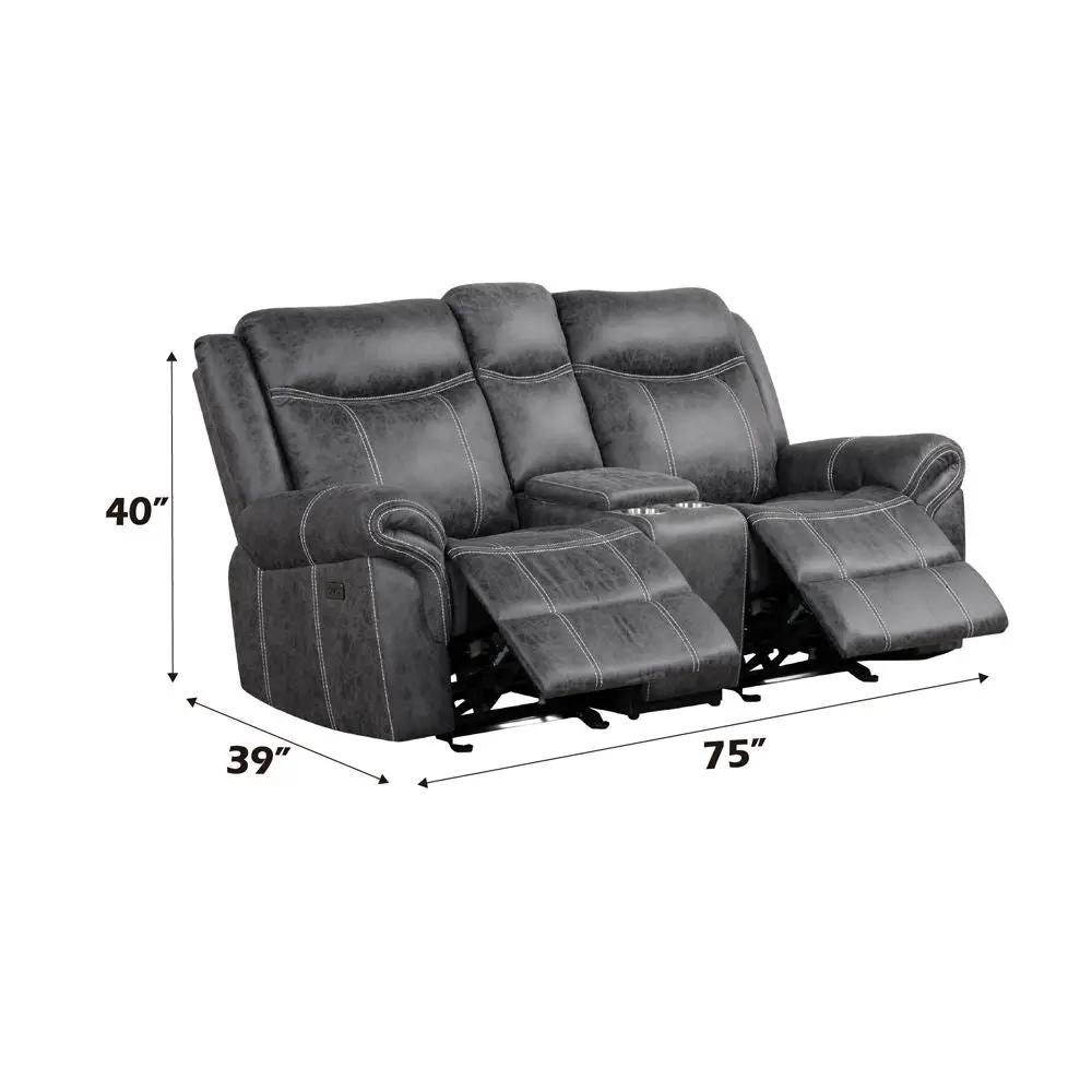 Zubaida - Loveseat w/USB Dock & Console (Glider & Motion) by Unique Piece Furniture