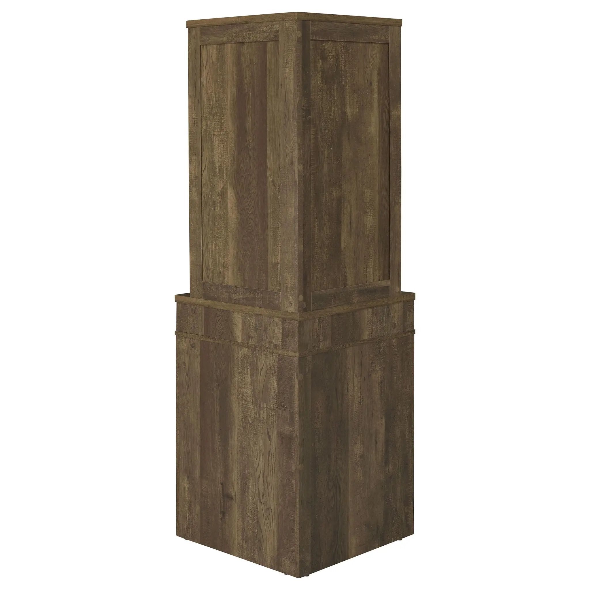 Alviso 1-drawer Corner Home Bar Wine Cabinet Rustic Oak by Unique Piece Furniture