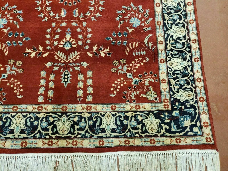 4' X 6' Vintage Handmade Pakistani Rug Highly Detailed Red by Jewel Rugs