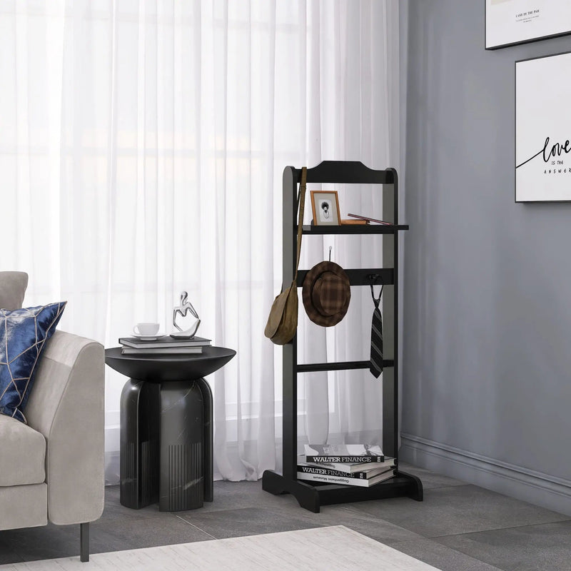 Accent Portable Garment Rack, Clothes Valet Stand With Storage Organizer by HouseOfZazla