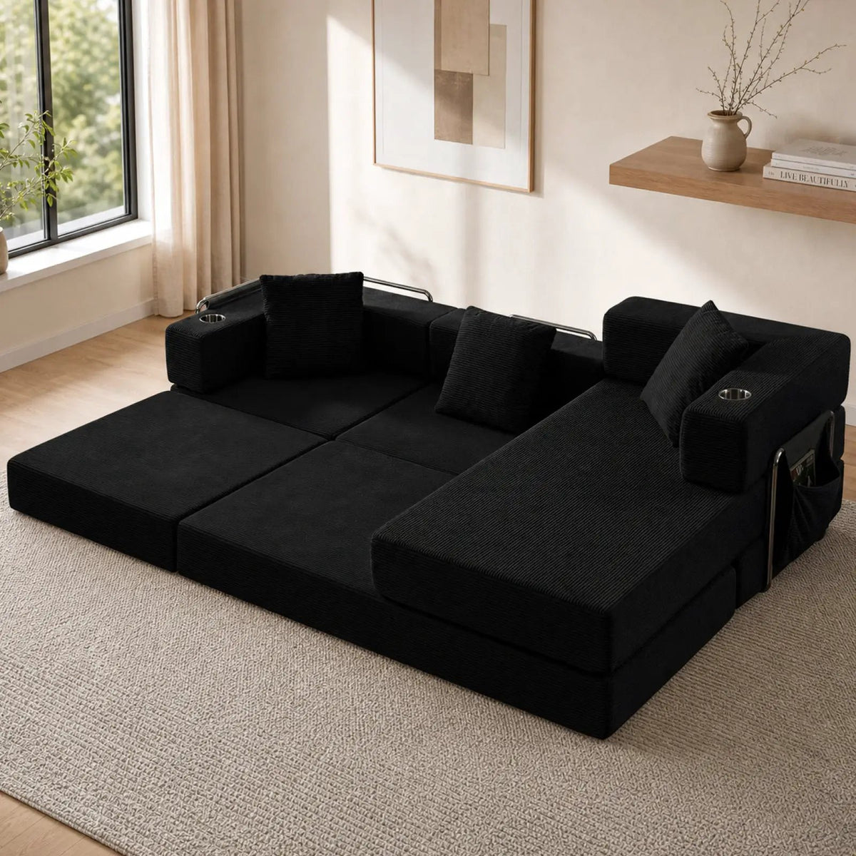 108" Modular Sectional Sofa with L-Shape Chaise by HouseOfZazla
