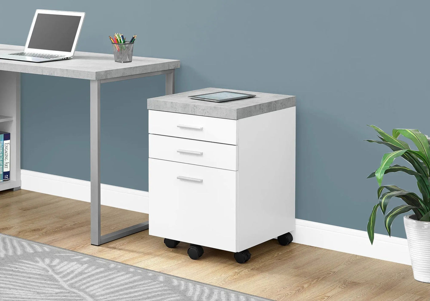 File Cabinet Rolling Mobile Storage Drawers Printer Stand For Office by Unique Piece Furniture
