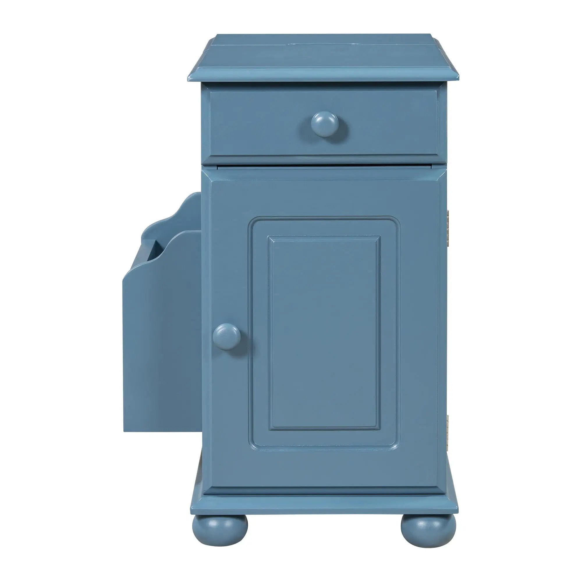 Vintage Flip Top Side Table With USB Ports by HouseOfZazla