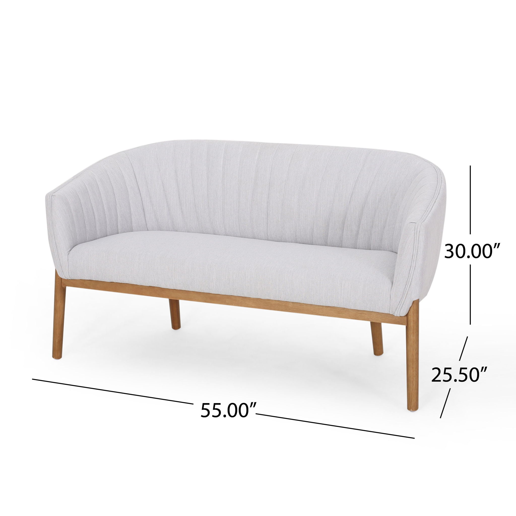 Mid Century Modern Loveseat With Channel Stitched Backrest by HouseOfZazla
