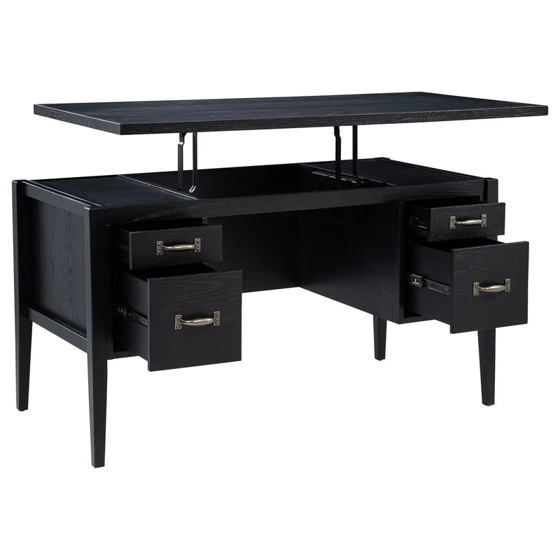 Graham 54-inch 4-drawer Double Pedestal Lift Top Computer Desk Black by Unique Piece Furniture