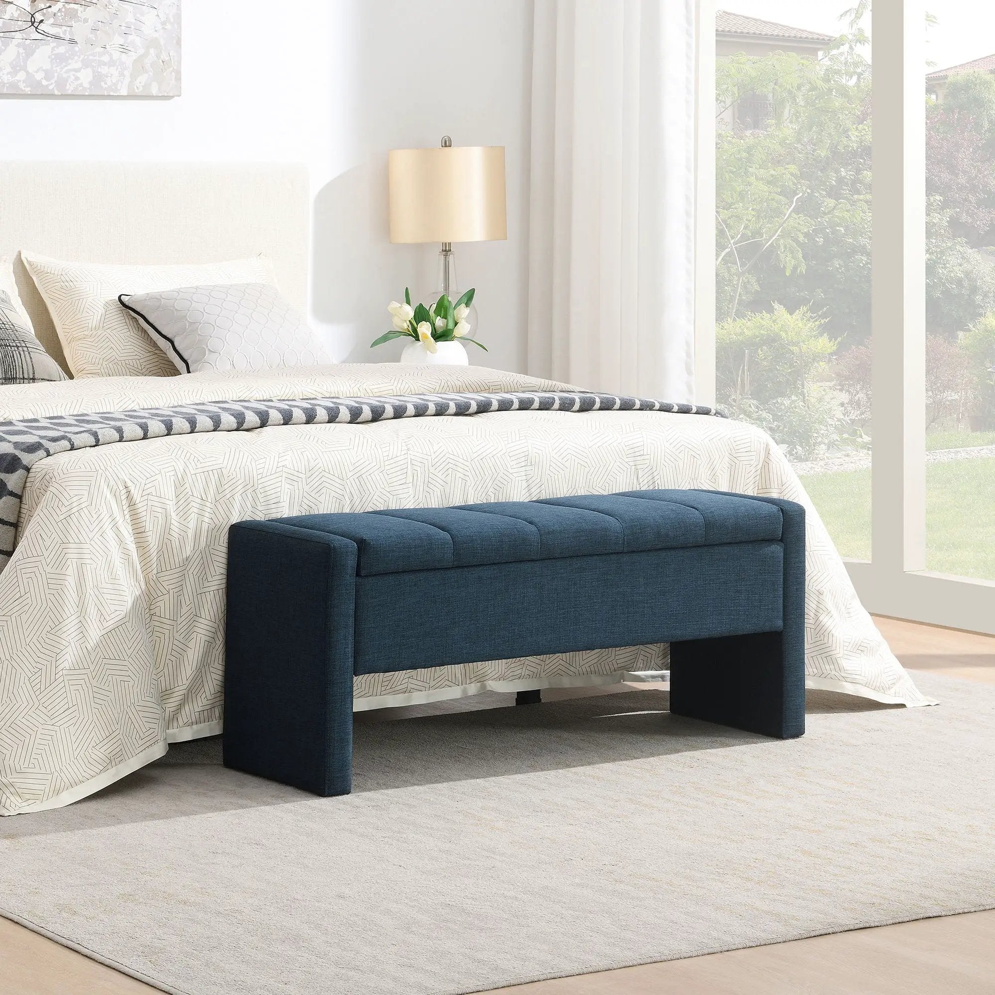 Modern Upholstered Large Bed End Bench With Storage by HouseOfZazla