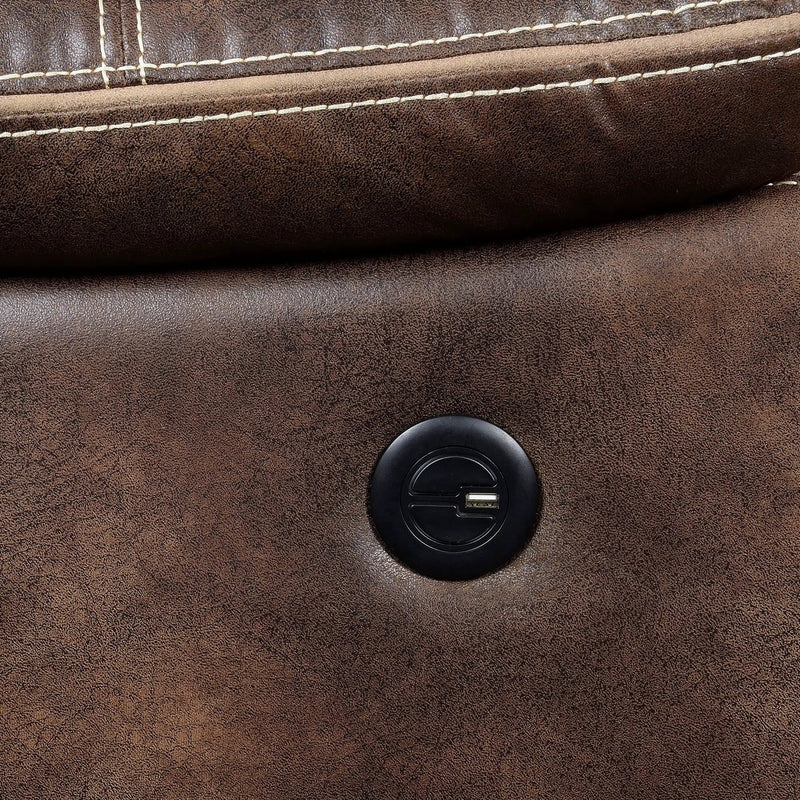 Reclining Sofa With USB Charging, Pocket Coil Seating, And Hidden Storage - Brown by HouseOfZazla