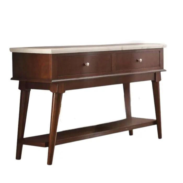 Gasha - Server - White Marble Top & Walnut by Unique Piece Furniture