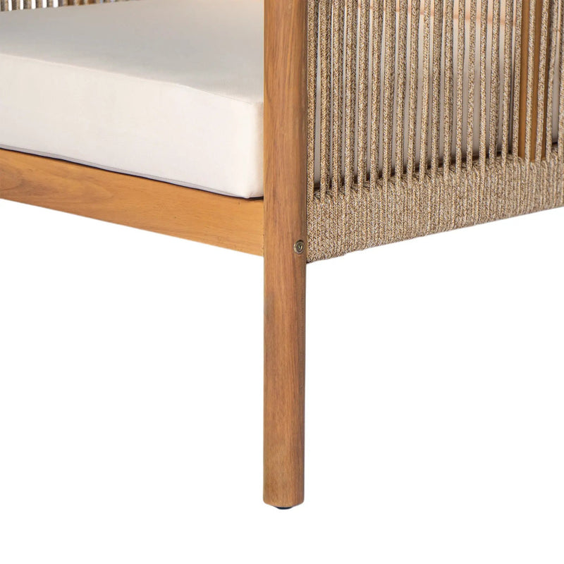 Modern Outdoor Woven Lounge Chair With Solid Wood Frame - Teak by HouseOfZazla