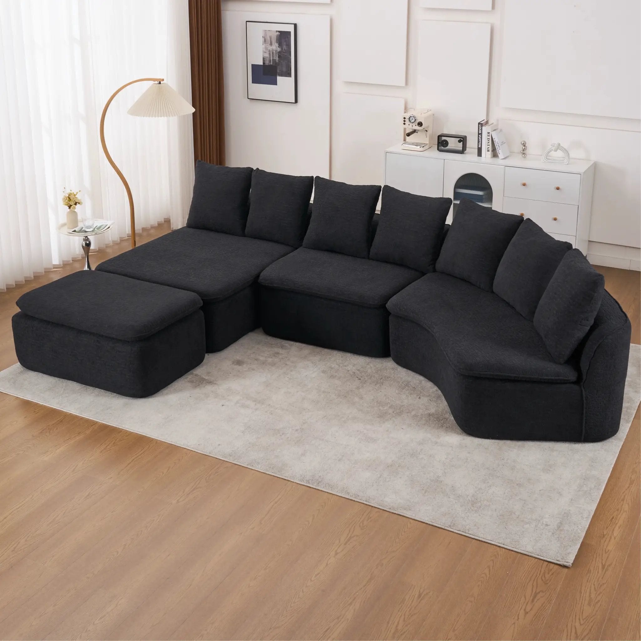 133'' Modular U-Shaped Sectional Compression Sofa by HouseOfZazla