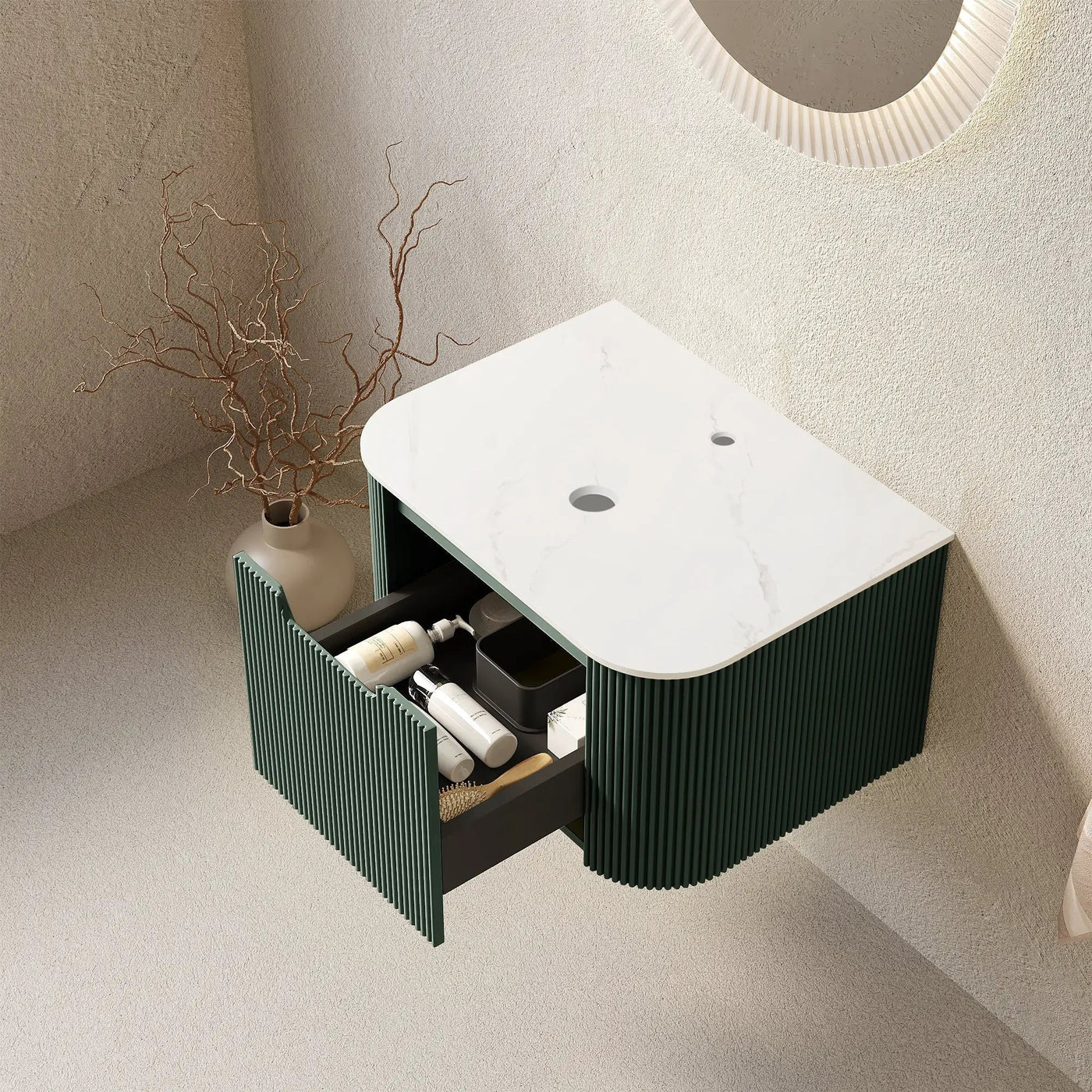 DINA 24'' Wall Mounted Plywood Cabinet with Carrara by HouseOfZazla