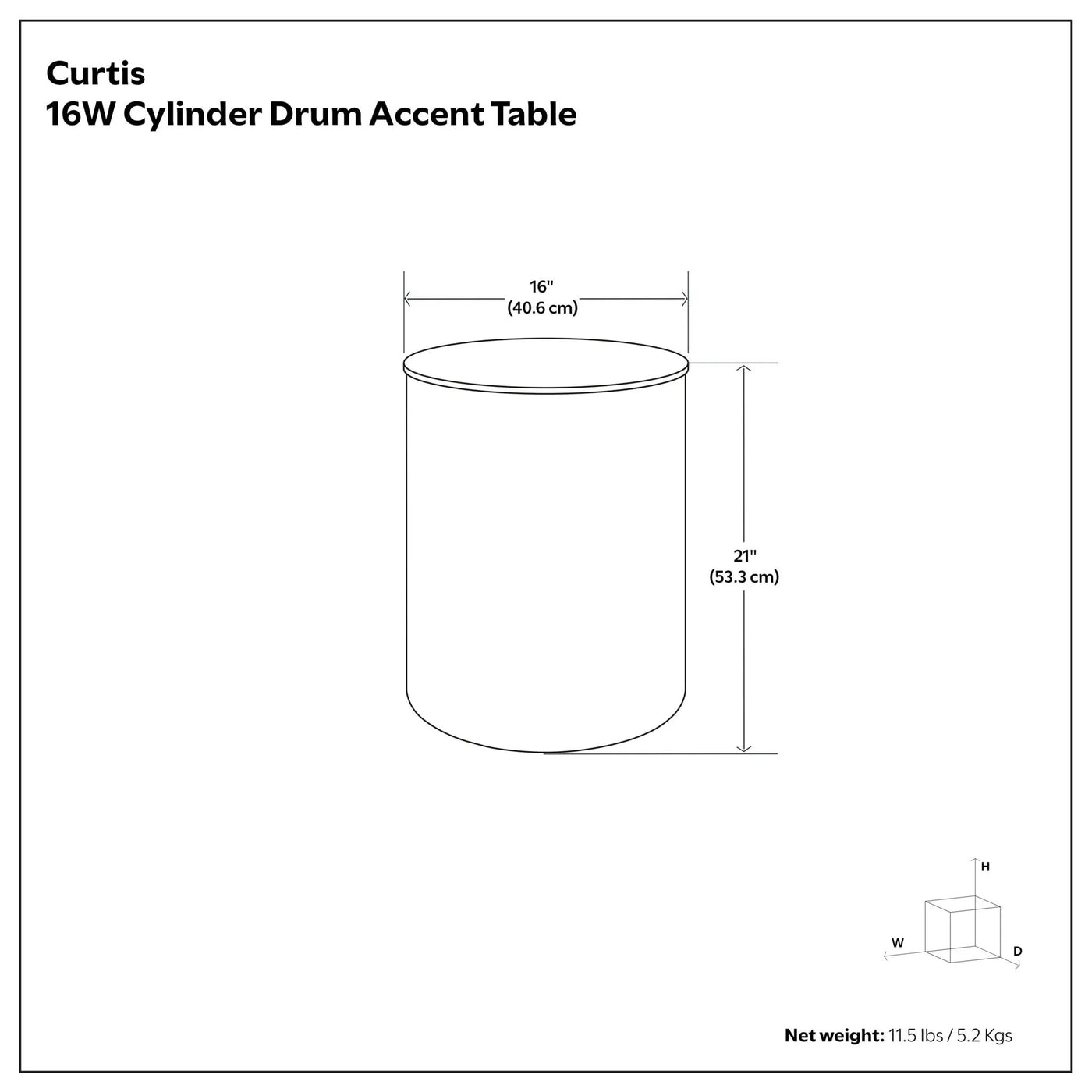 Curtis - Ombre Metal Cylinder Accent Table by Unique Piece Furniture