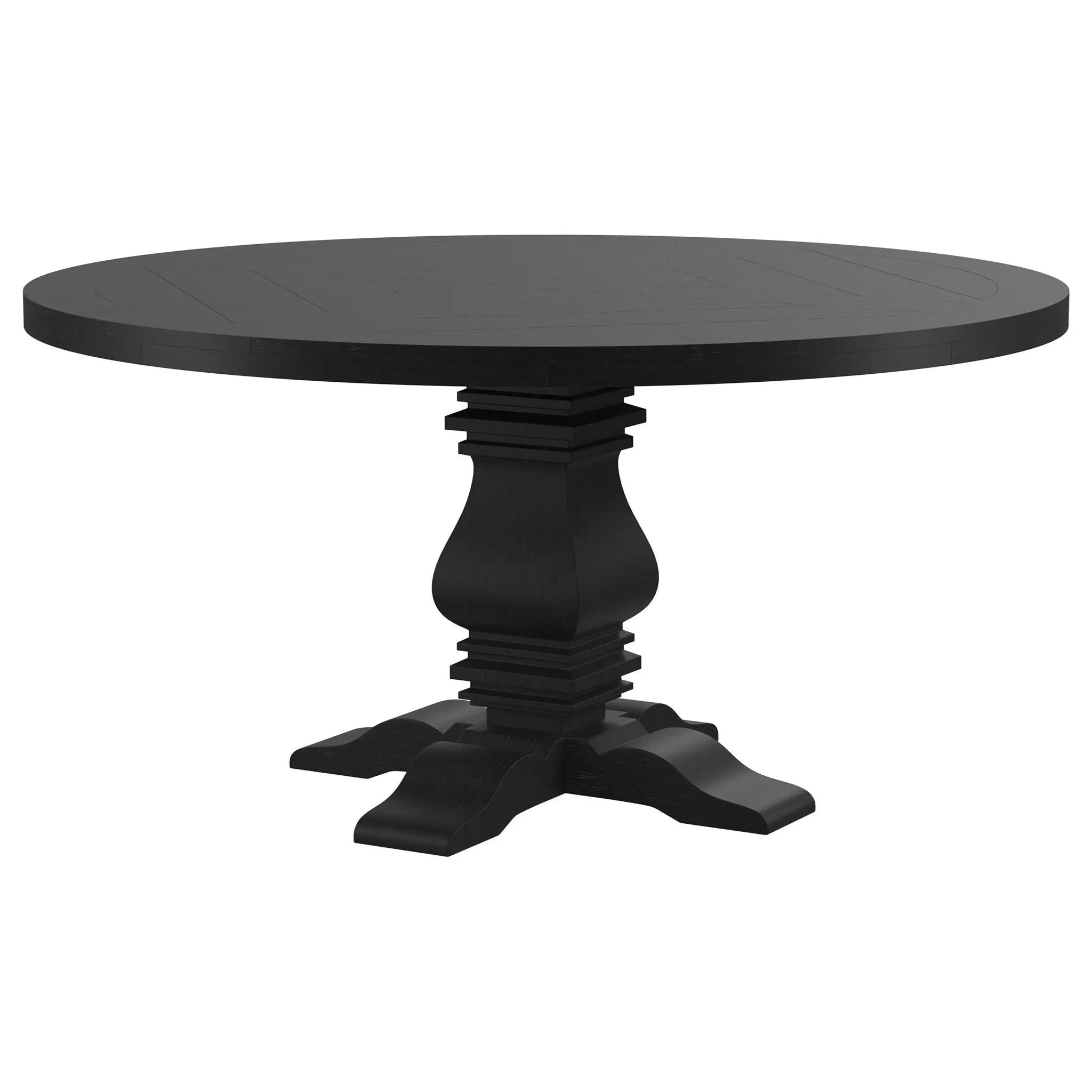 Florence Round 60-inch Pedestal Base Dining Table Black by Unique Piece Furniture